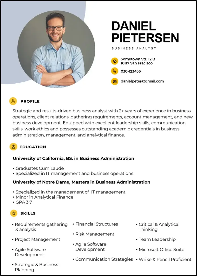 Sample Resume - Business Analysis Resume - Invensis Learning